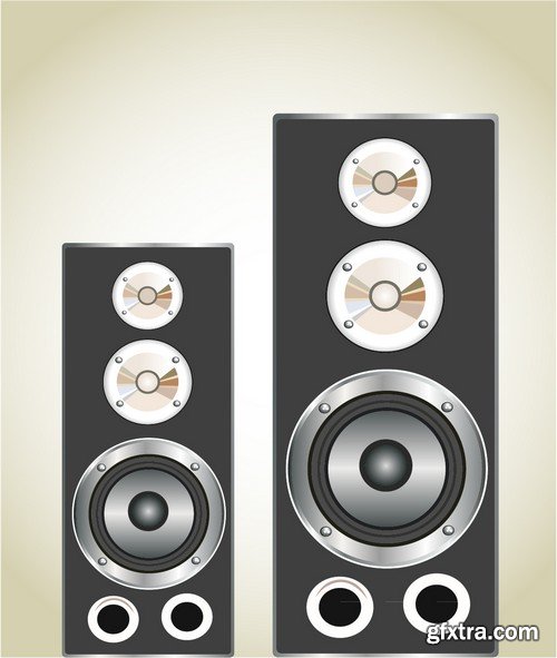 Stock Vectors - Music speakers, 25xEPS