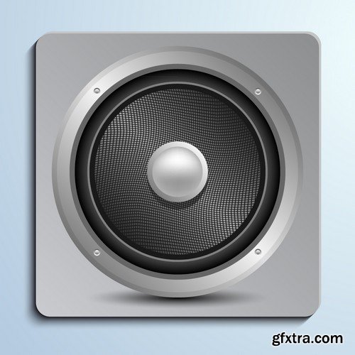 Stock Vectors - Music speakers, 25xEPS