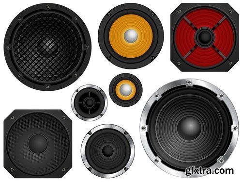 Stock Vectors - Music speakers, 25xEPS