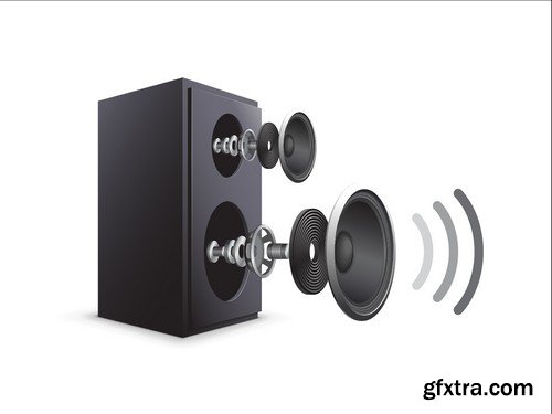 Stock Vectors - Music speakers, 25xEPS