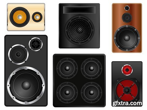 Stock Vectors - Music speakers, 25xEPS