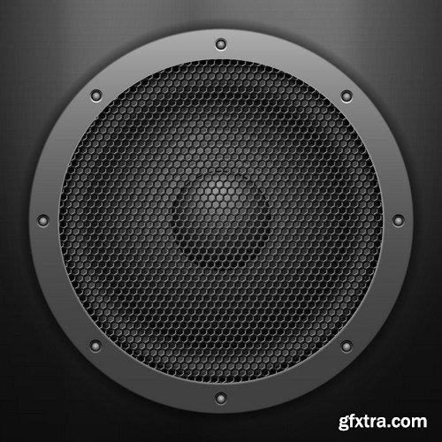 Stock Vectors - Music speakers, 25xEPS