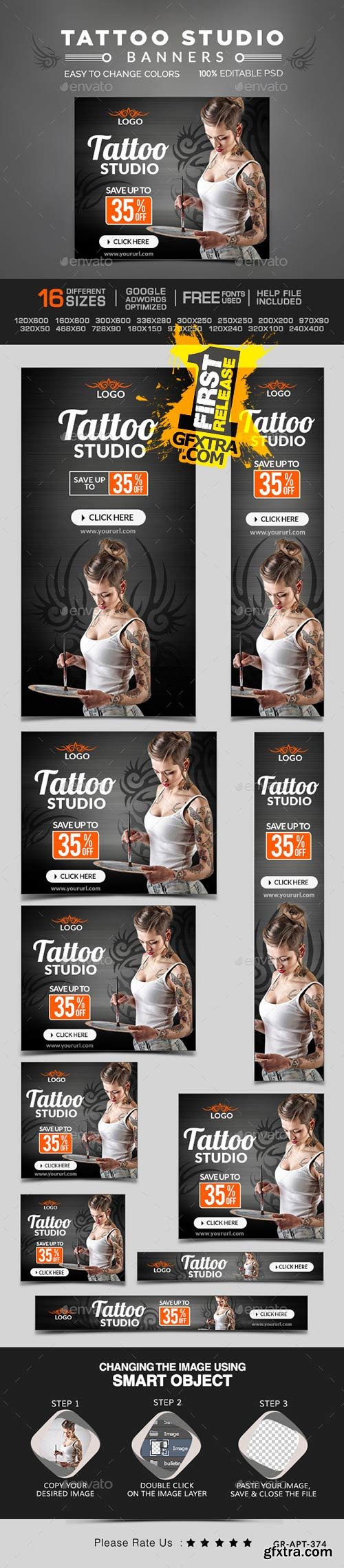 GraphicRiver - Tatto Studio Banners 10391501