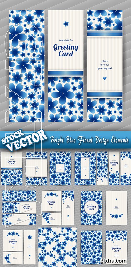 Stock Vector - Bright Blue Floral Design Elements