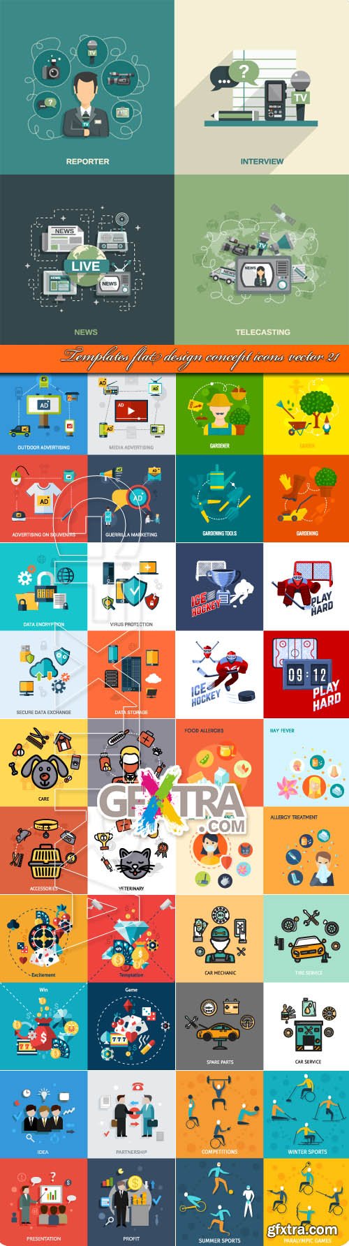 Templates flat design concept icons vector 21