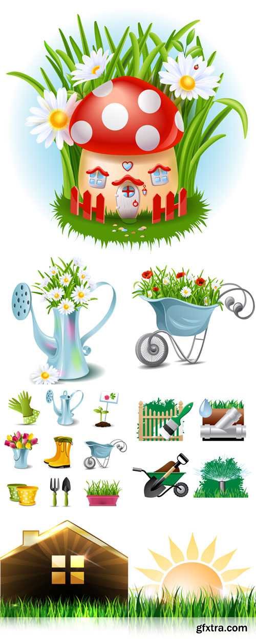 Gardening Tools vector set