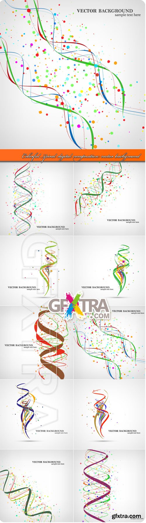 Colorful spiral digital composition vector background