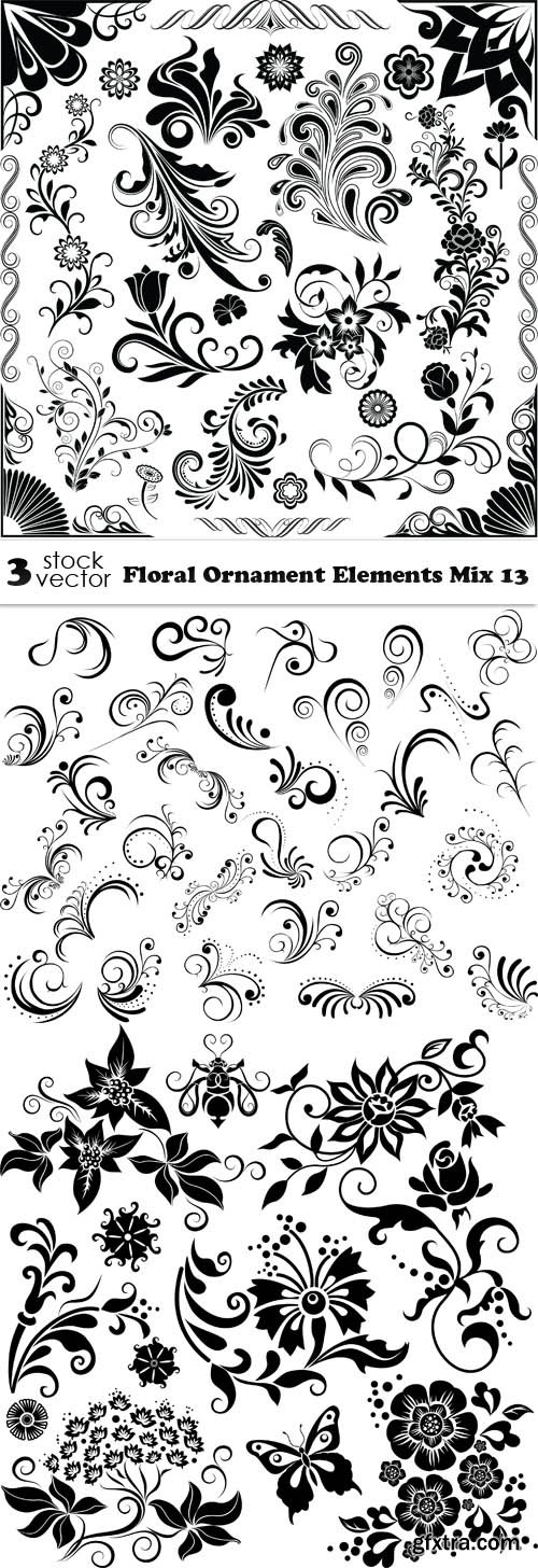 Vectors - Floral Ornament Elements Mix 13