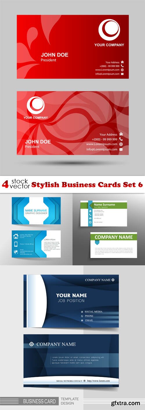 Vectors - Stylish Business Cards Set 6