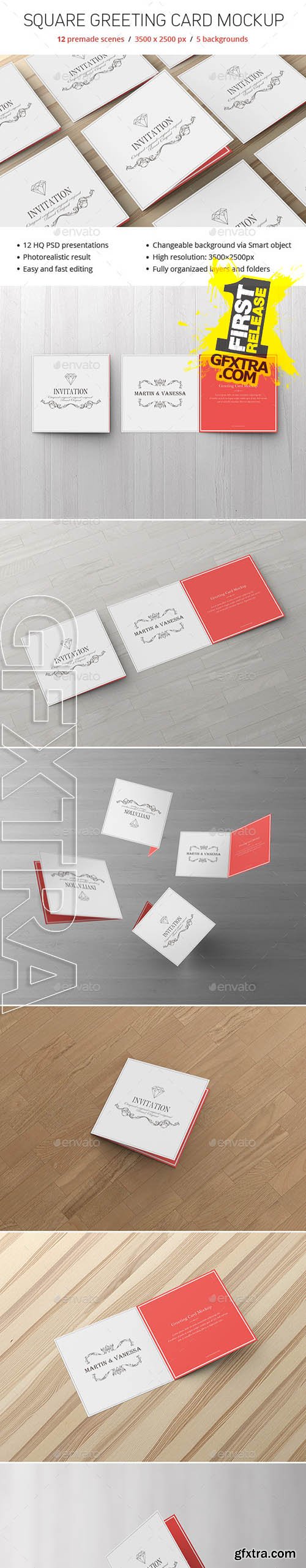 Square Greeting Card Mockup - GraphicRiver 10065246