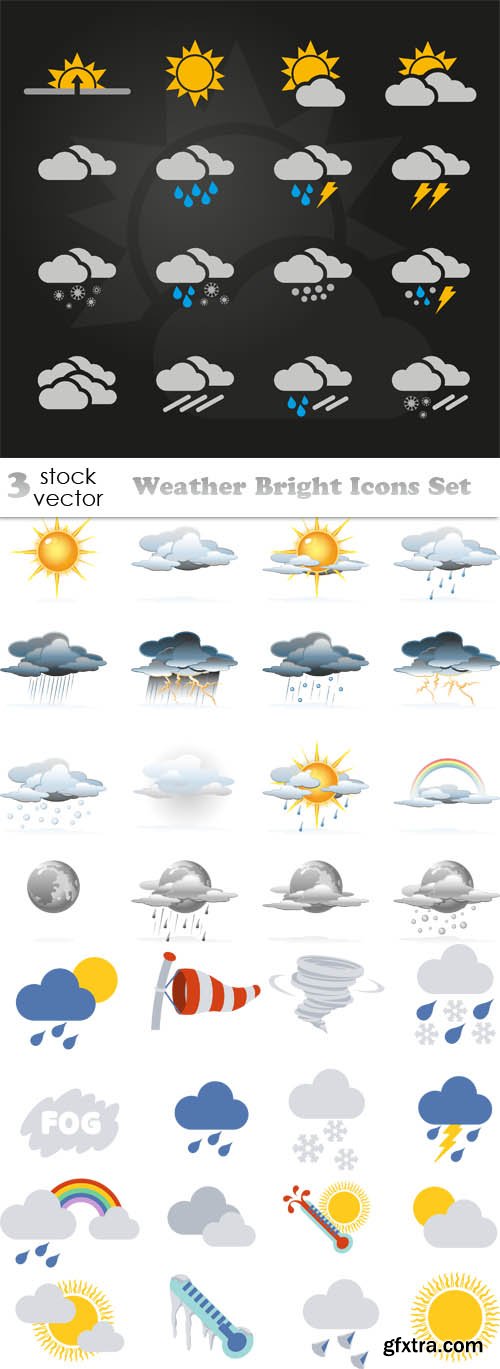 Vectors - Weather Bright Icons Set