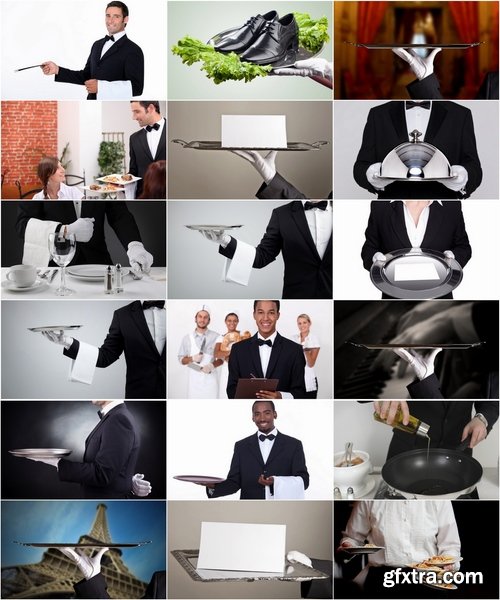 Collection of images of different waiter 25 HQ Jpeg