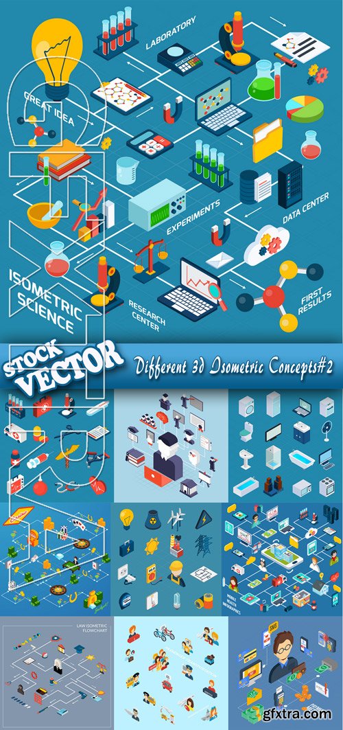 Stock Vector - Different 3d Isometric Concepts#2