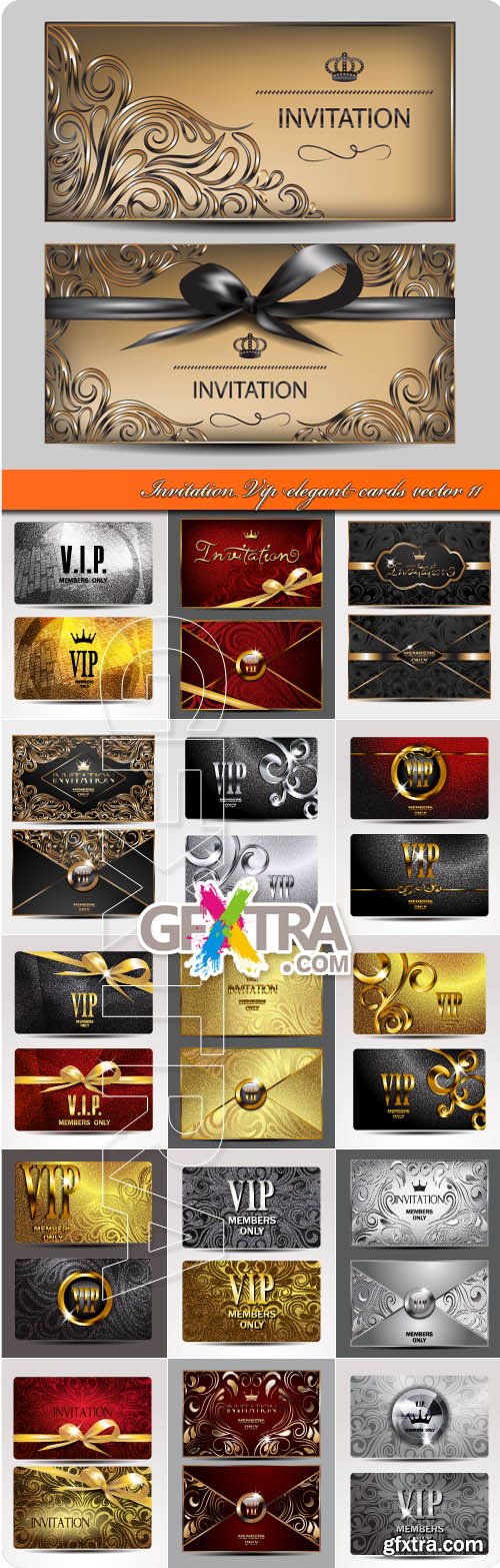 Invitation Vip elegant cards vector 11