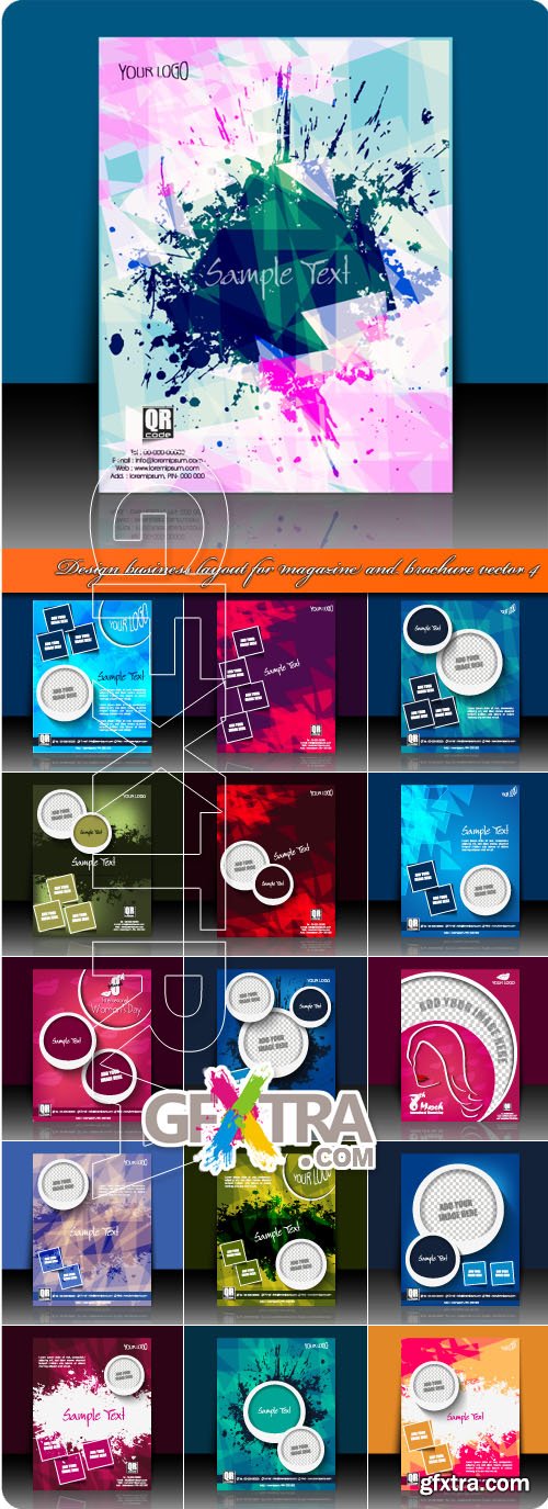 Design business layout for magazine and brochure vector 4