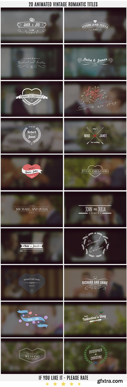 Videohive Vintage Romantic Titles Pack 2 9719655