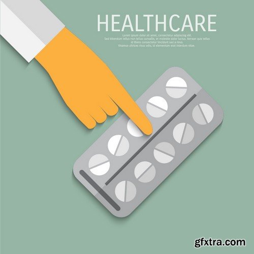 Stock Vectors - Pills 4, 25xEPS