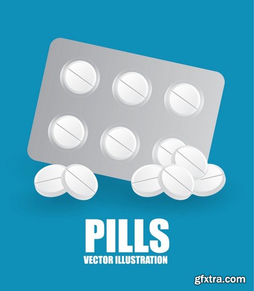 Stock Vectors - Pills 4, 25xEPS