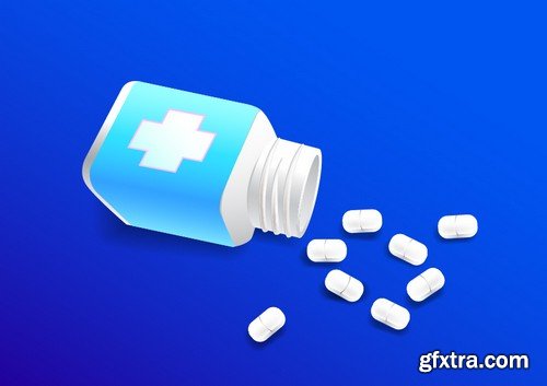 Stock Vectors - Pills 4, 25xEPS