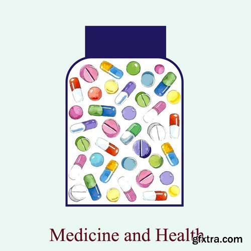 Stock Vectors - Pills 4, 25xEPS