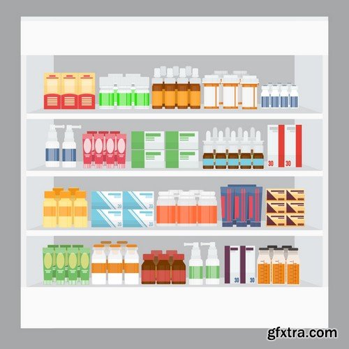 Stock Vectors - Pills 4, 25xEPS