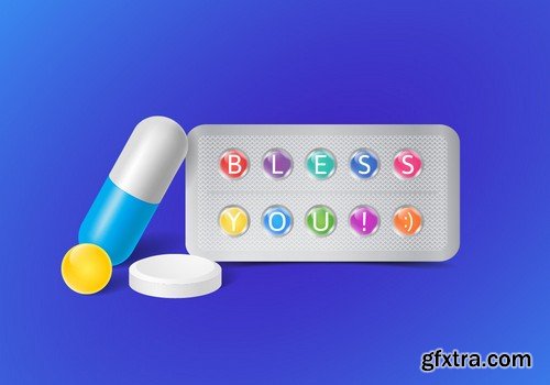 Stock Vectors - Pills 4, 25xEPS