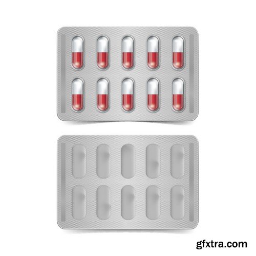 Stock Vectors - Pills 4, 25xEPS