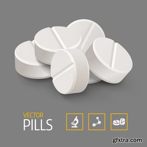 Stock Vectors - Pills 4, 25xEPS