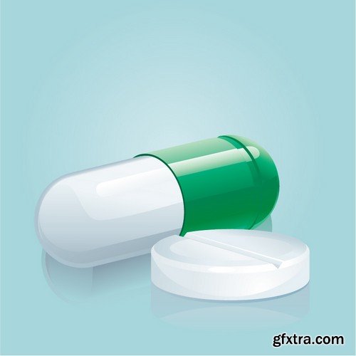 Stock Vectors - Pills 4, 25xEPS