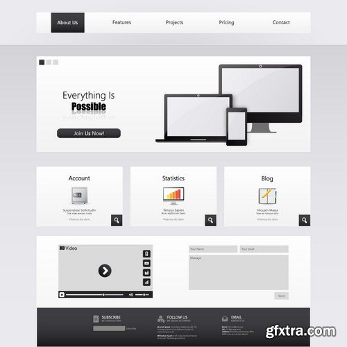 Stock Vectors - Website template 23, 25xEPS