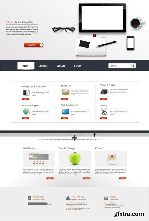 Stock Vectors - Website template 23, 25xEPS