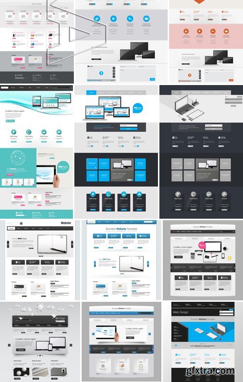 Stock Vectors - Website template 23, 25xEPS