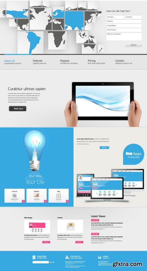 Stock Vectors - Website template 23, 25xEPS