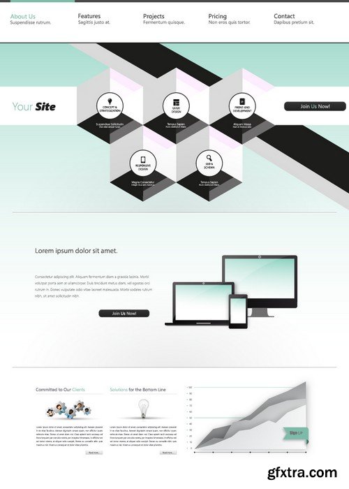 Stock Vectors - Website template 23, 25xEPS