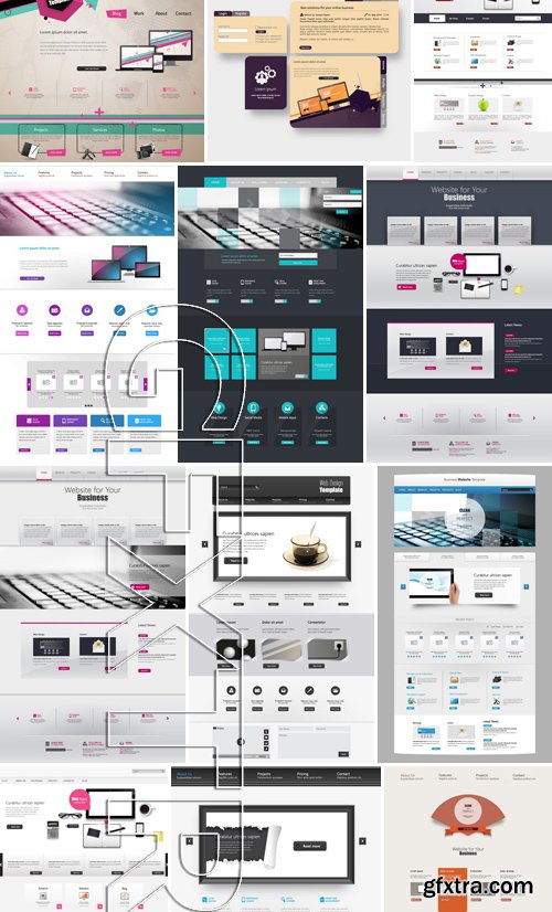 Stock Vectors - Website template 23, 25xEPS