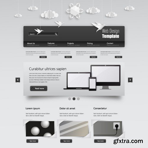 Stock Vectors - Website template 23, 25xEPS