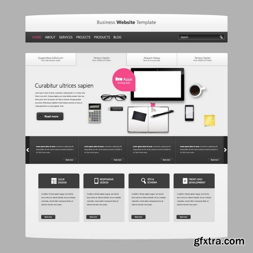 Stock Vectors - Website template 23, 25xEPS