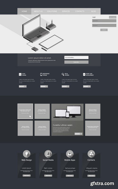 Stock Vectors - Website template 23, 25xEPS