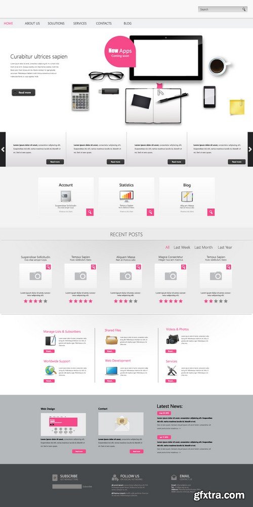 Stock Vectors - Website template 23, 25xEPS