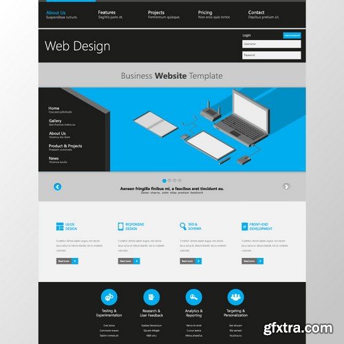 Stock Vectors - Website template 23, 25xEPS