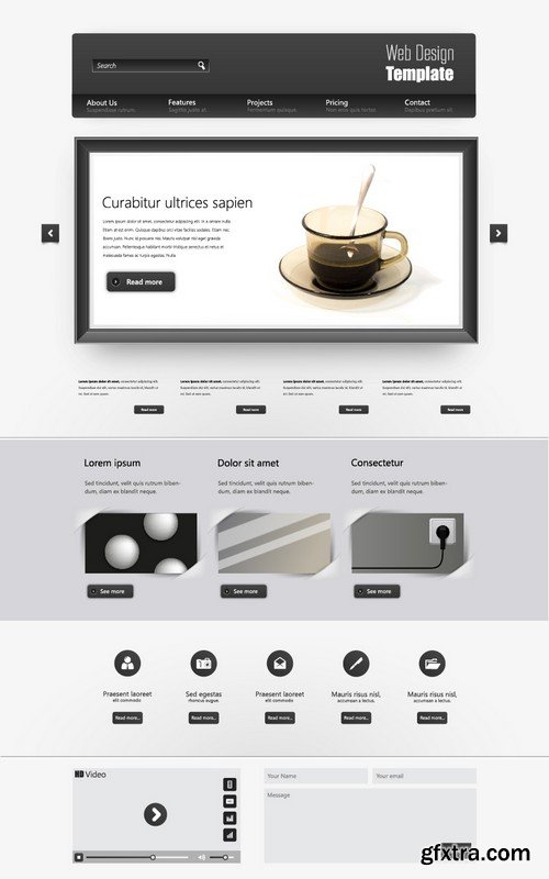 Stock Vectors - Website template 23, 25xEPS