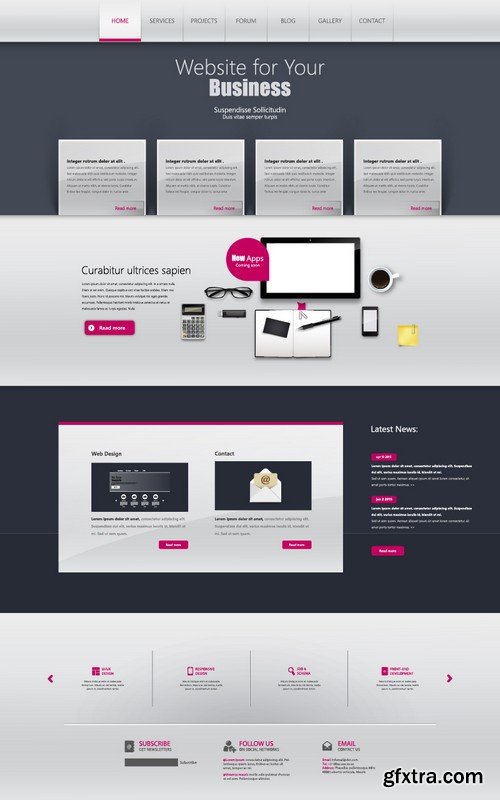 Stock Vectors - Website template 23, 25xEPS