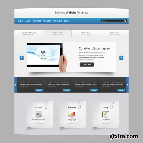 Stock Vectors - Website template 23, 25xEPS