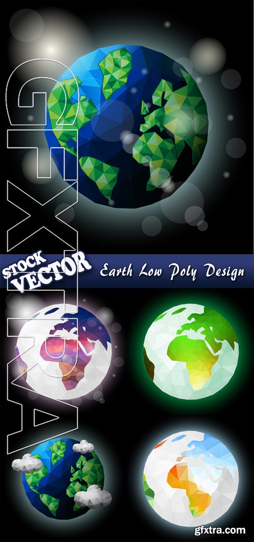 Stock Vector - Earth Low Poly Design