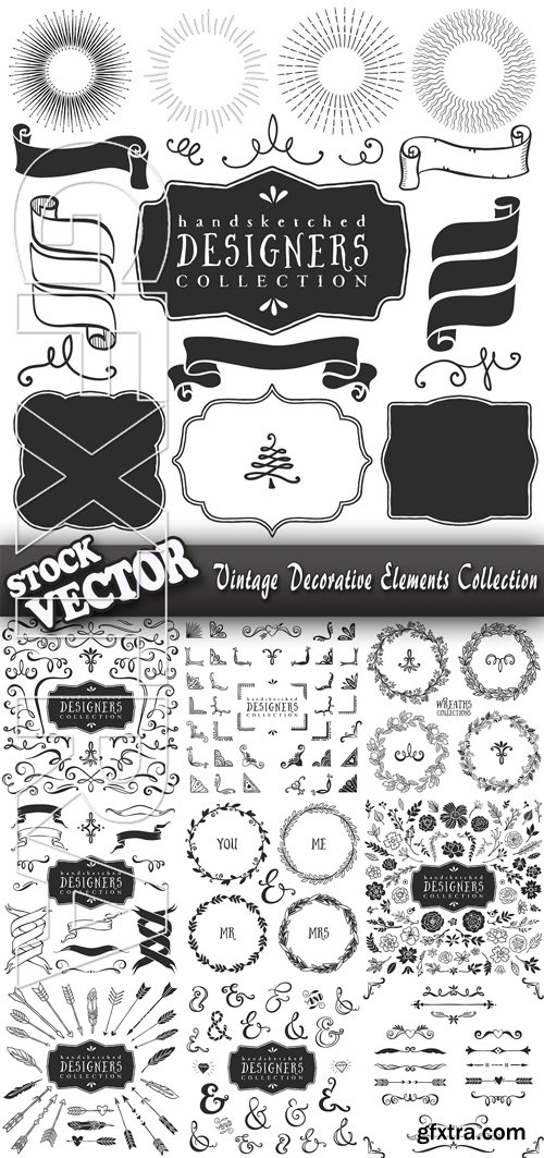 Stock Vector - Vintage Decorative Elements Collection