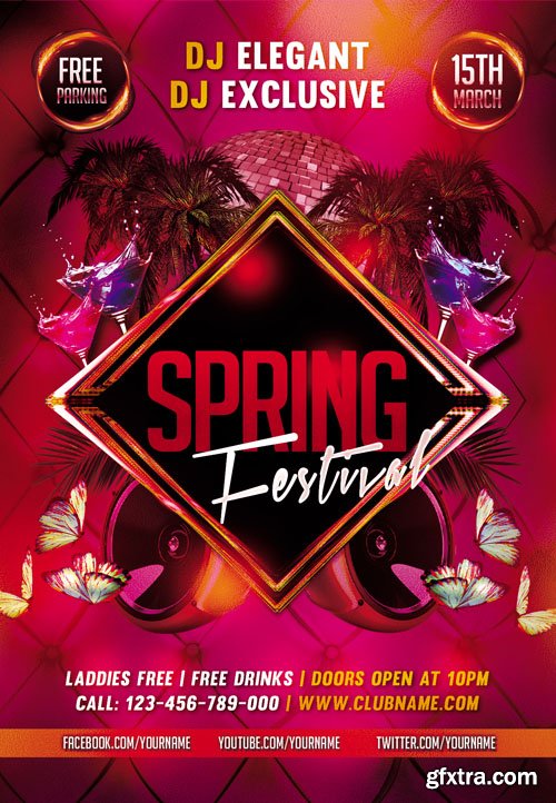 Spring Festival Flyer PSD Template