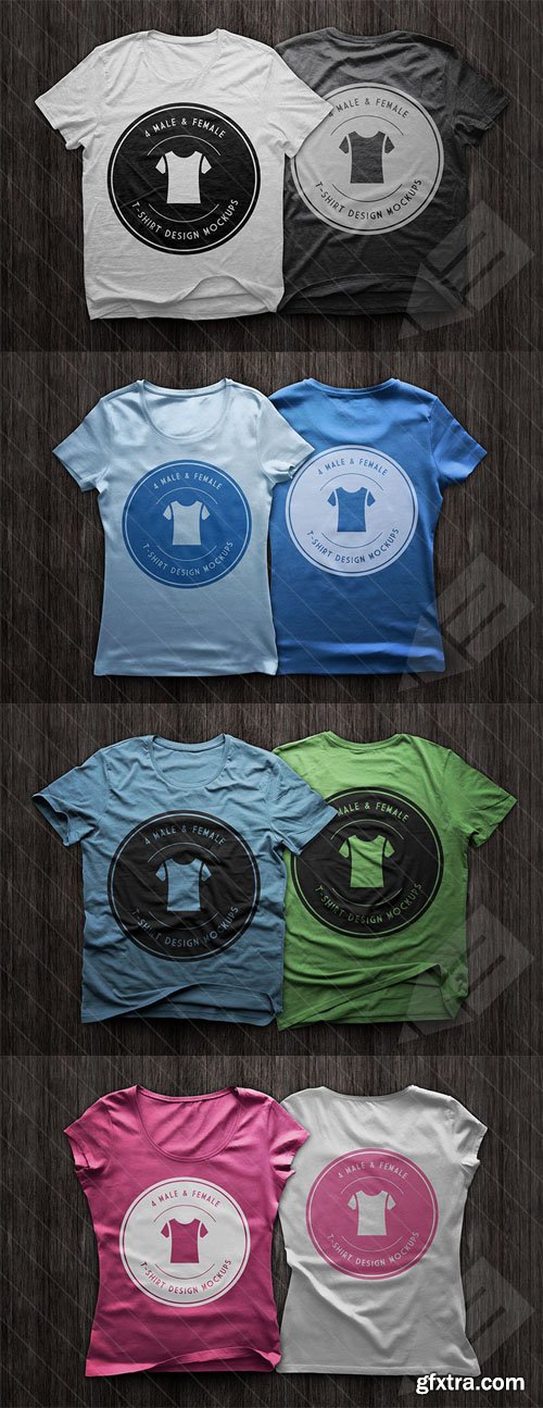 T Shirt Design Mockups Pack