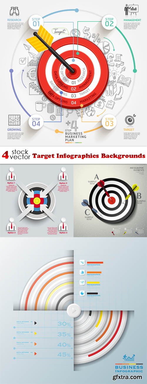 Vectors - Target Infographics Backgrounds