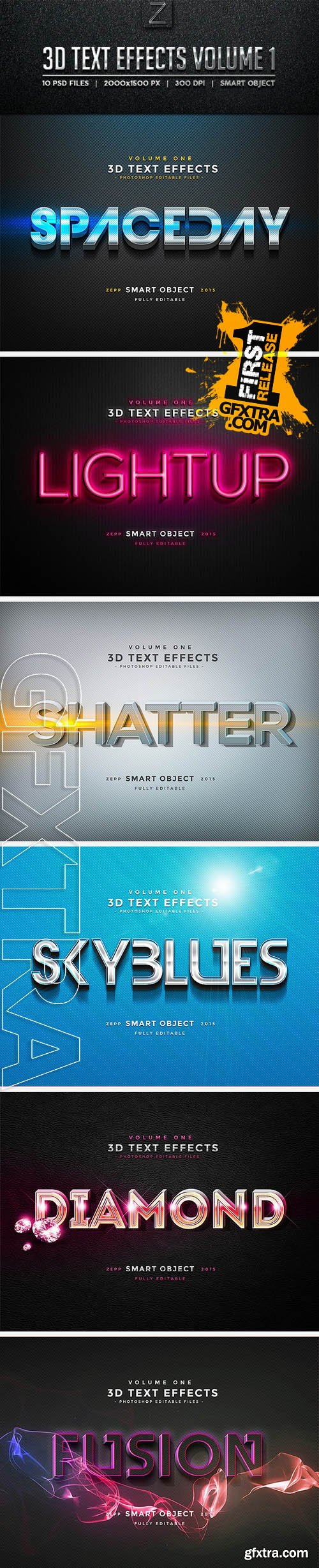 3D Text Effects Vol.1 - GraphicRiver 10156254