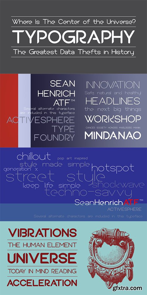 Sean Henrich ATF Font Family - 12 Fonts $360